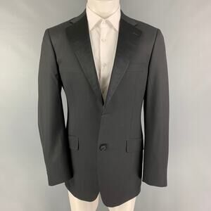 PORTS INTERNATIONAL Size 40 Black Wool Tuxedo Sport Coat